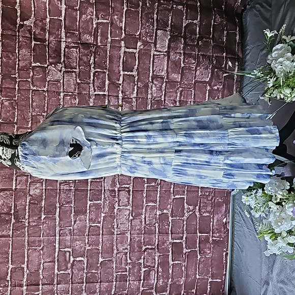 Just Found Purple & White Tie Dye Tiered Dress size 1X - Picture 3 of 10